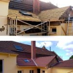 Rénovation toiture avant et après.